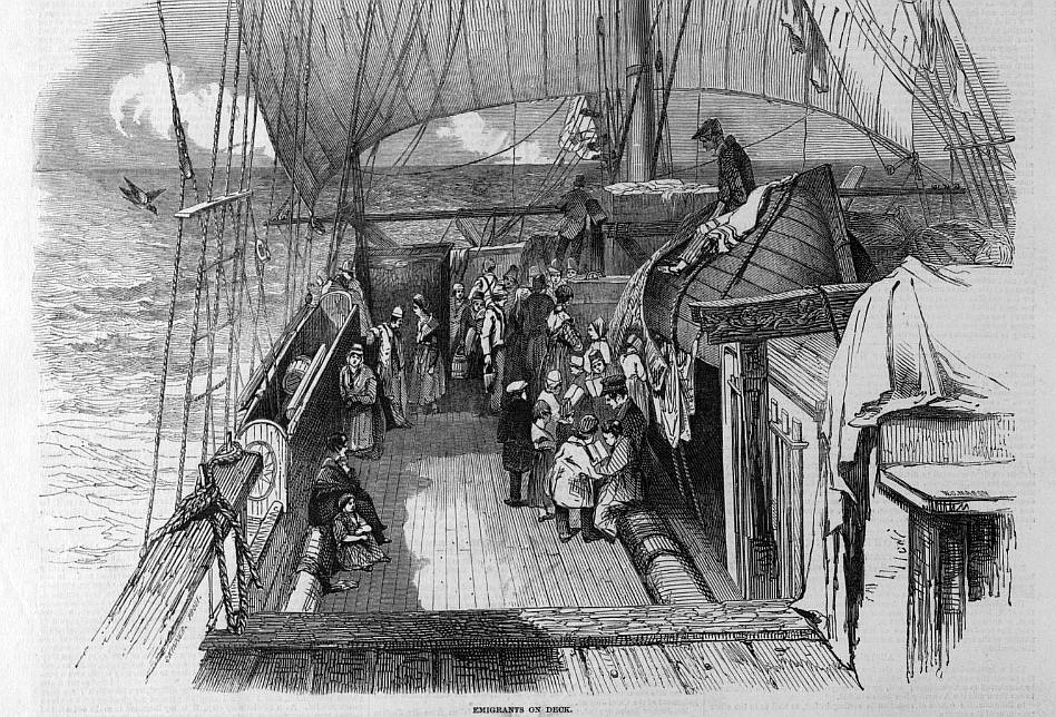 australian emigrants on deck